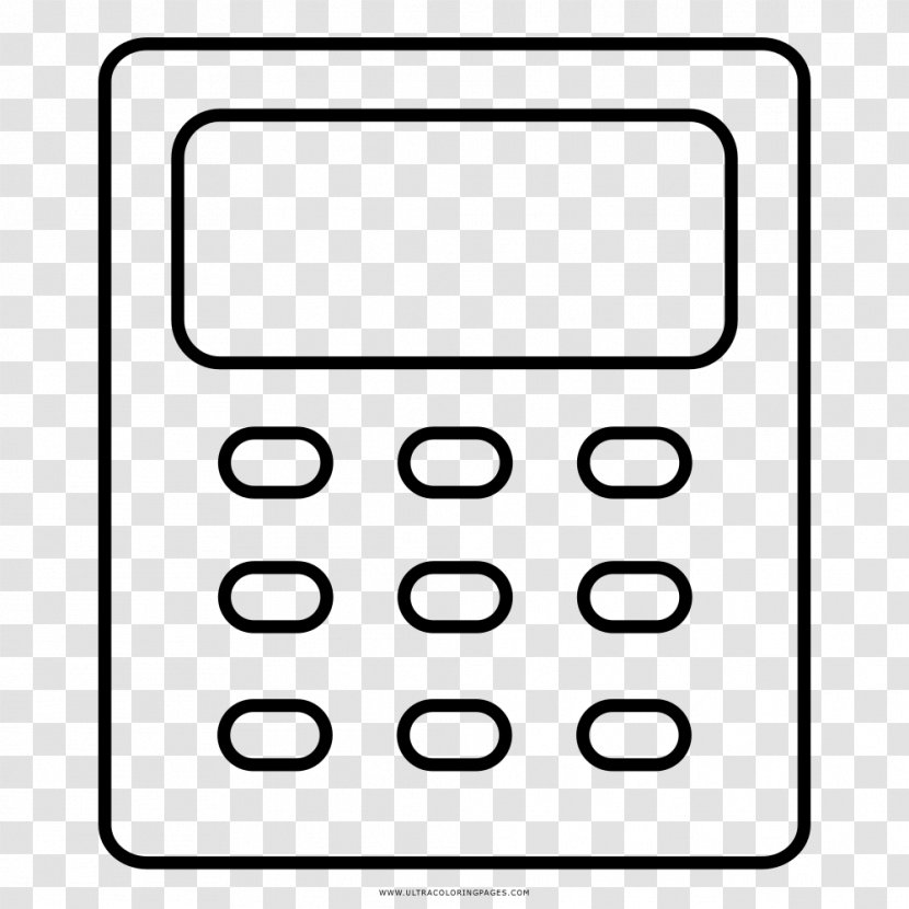 Calculator Drawing Coloring Book Numeric Keypads - Telephony Transparent PNG
