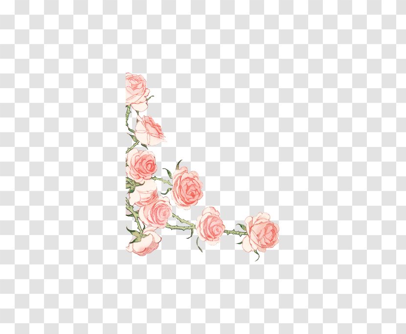 Rose Pink - Designer - Roses Border Transparent PNG