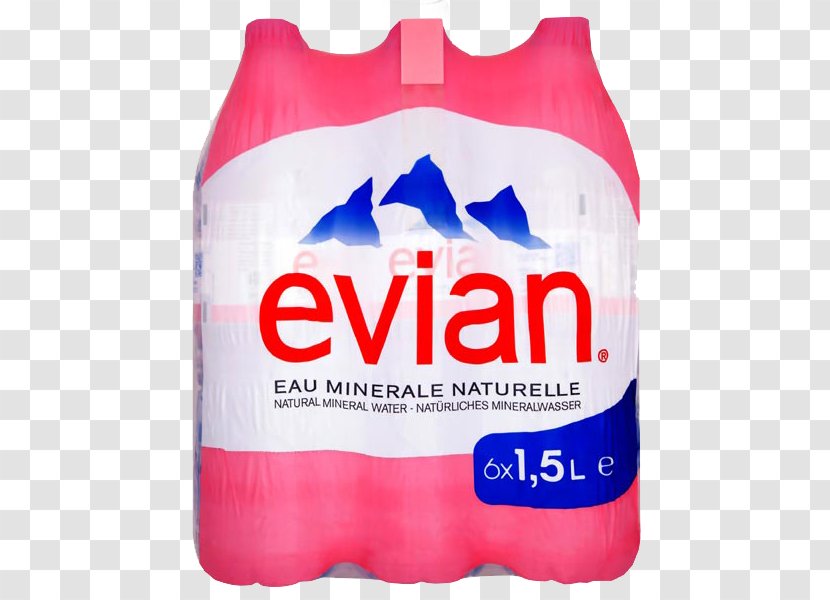 Evian Bottled Water France Mineral - Food Transparent PNG
