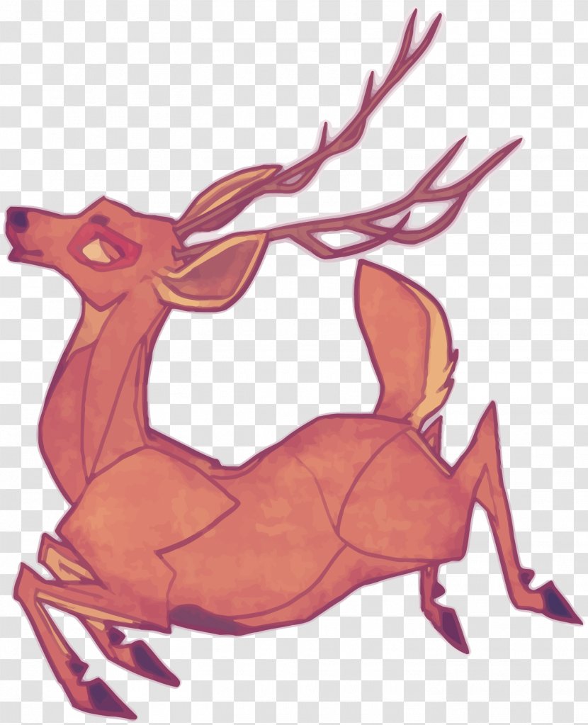 Reindeer Drawing Illustration - Character - The Vector Runs Deer Transparent PNG