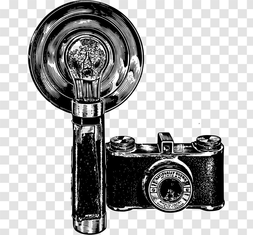 Photographic Film Camera Photography Clip Art - Black And White Transparent PNG