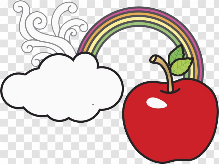 Apple Rainbow Cloud Iridescence Clip Art - Love - Clouds Transparent PNG