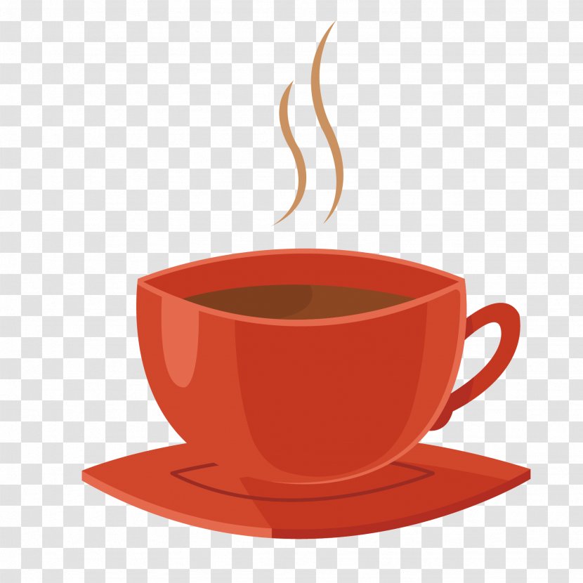 Coffee Cup - Vecteur - Vector Red Of Transparent PNG