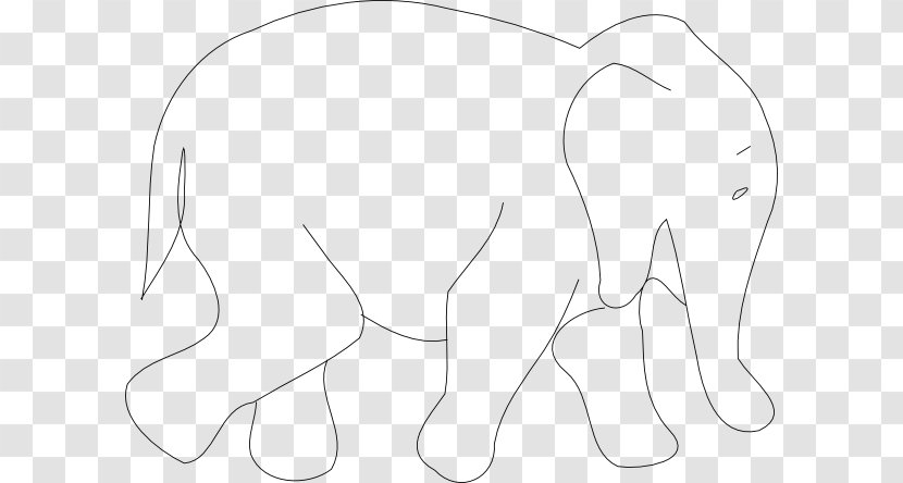 Line Black And White Angle Point - Frame - Elephant Outlines Transparent PNG