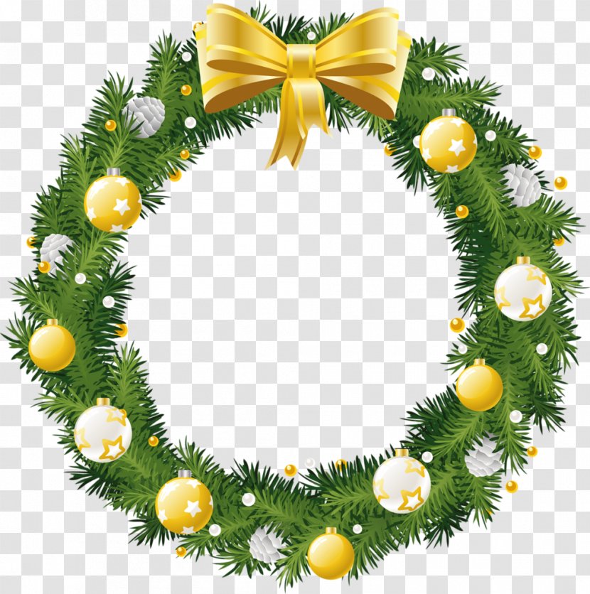 Christmas Ornament Decoration Clip Art - White - Wreath Transparent PNG