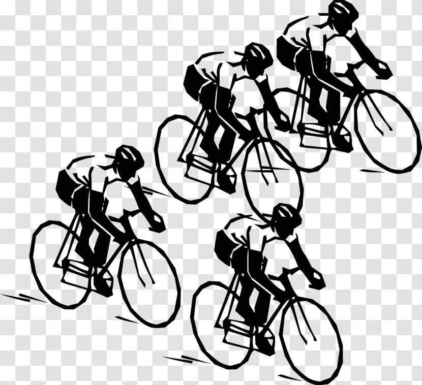 Bicycle Cycling Clip Art - Black And White Transparent PNG