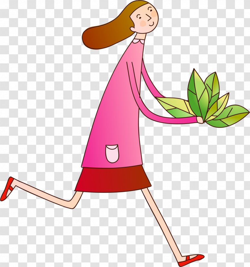 Cartoon Illustration - Animation - Women Running Transparent PNG