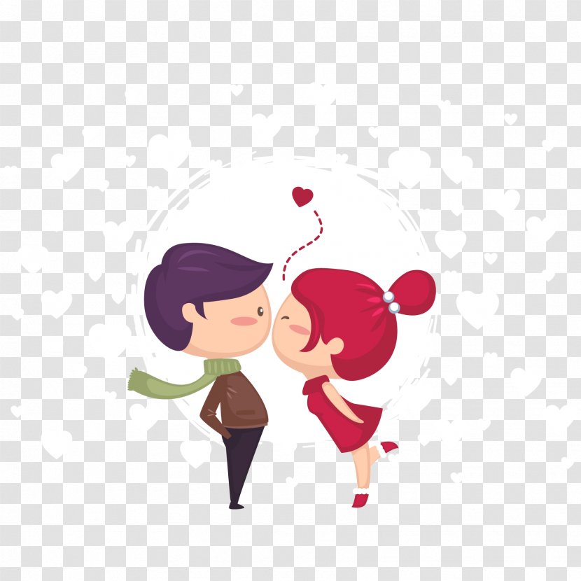 Poster Dating Gift Ghaint Purpose Valentine's Day - Tree - Lovely Couple Kissing Vector Material Transparent PNG