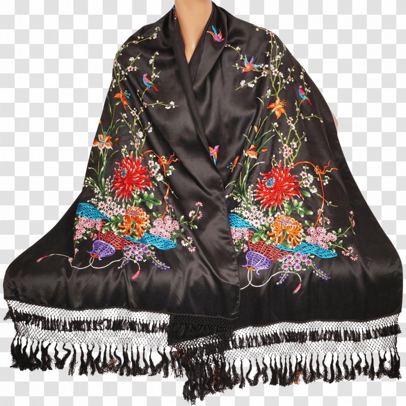 Shawl Scarf Vintage Clothing Fashion Designer - Embroidery Transparent PNG