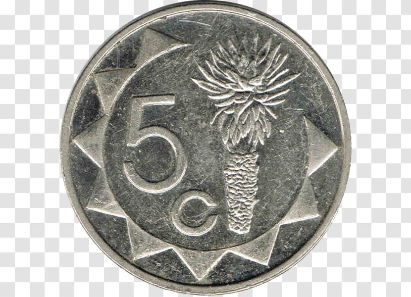 Coin Namibian Dollar Quarter Cent Currency - Flower Transparent PNG