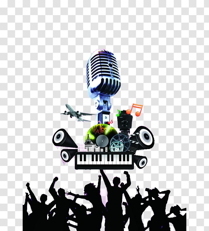 Microphone Poster Graphic Design - Cartoon - A Transparent PNG