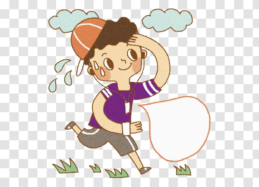 Cartoon Clip Art - Flower - Running Boy Transparent PNG