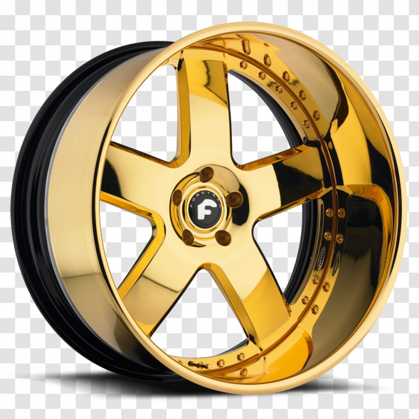 Car Forgiato Custom Wheel Rim - Suspension - Gold Paint Transparent PNG