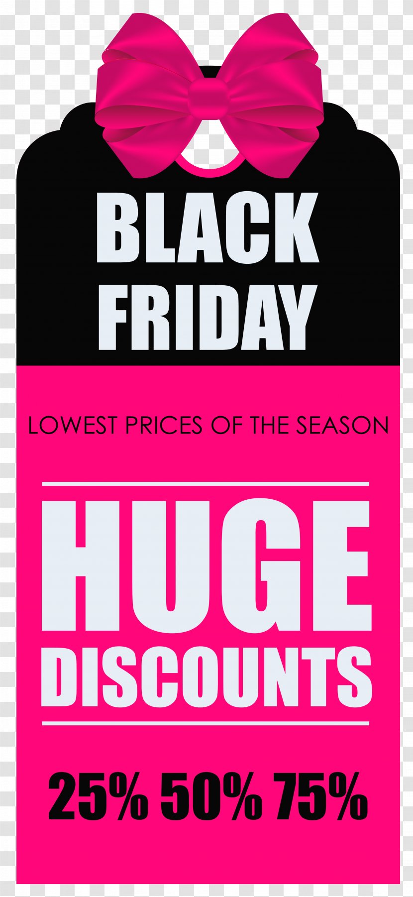 Black Friday Banner Icon - Silhouette - Huge Discounts Tag Clipart Picture Transparent PNG