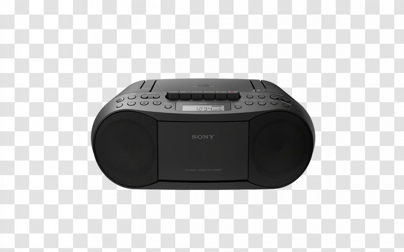 Boombox Electronics CD Player Compact Cassette Sony - Cartoon Transparent PNG