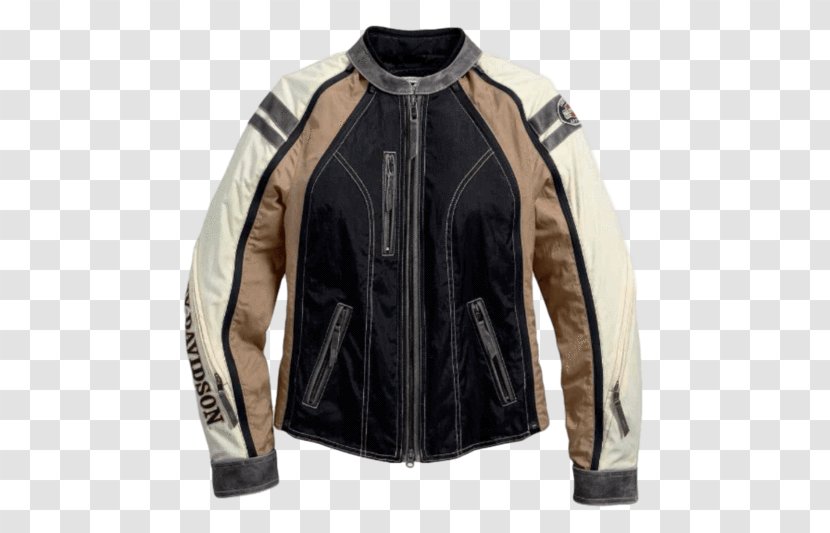 Leather Jacket Harley-Davidson Clothing Motorcycle - Material - White Quilted With Hood Transparent PNG