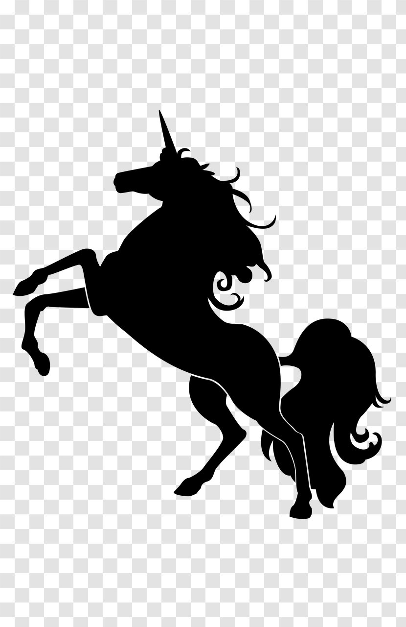 Horse Unicorn Silhouette Clip Art - Mustang - Head Transparent PNG