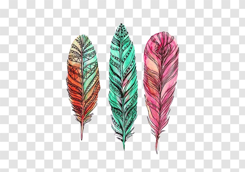 Feather Watercolor Painting Drawing Art - Coloring Book - Bunny Transparent PNG