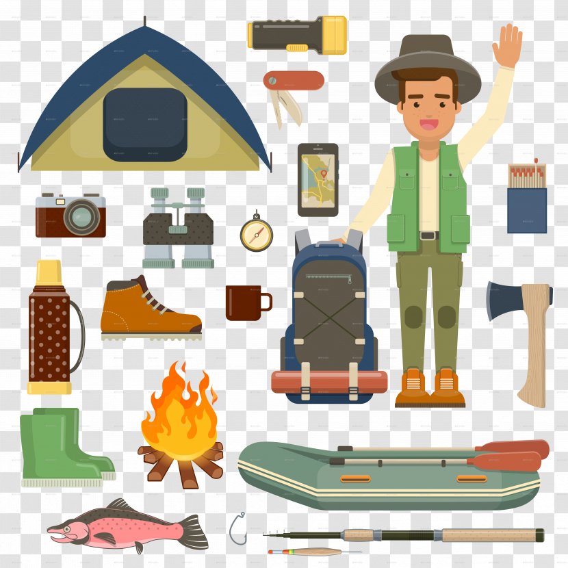 Camping Clip Art - Backpacking - Campsite Transparent PNG