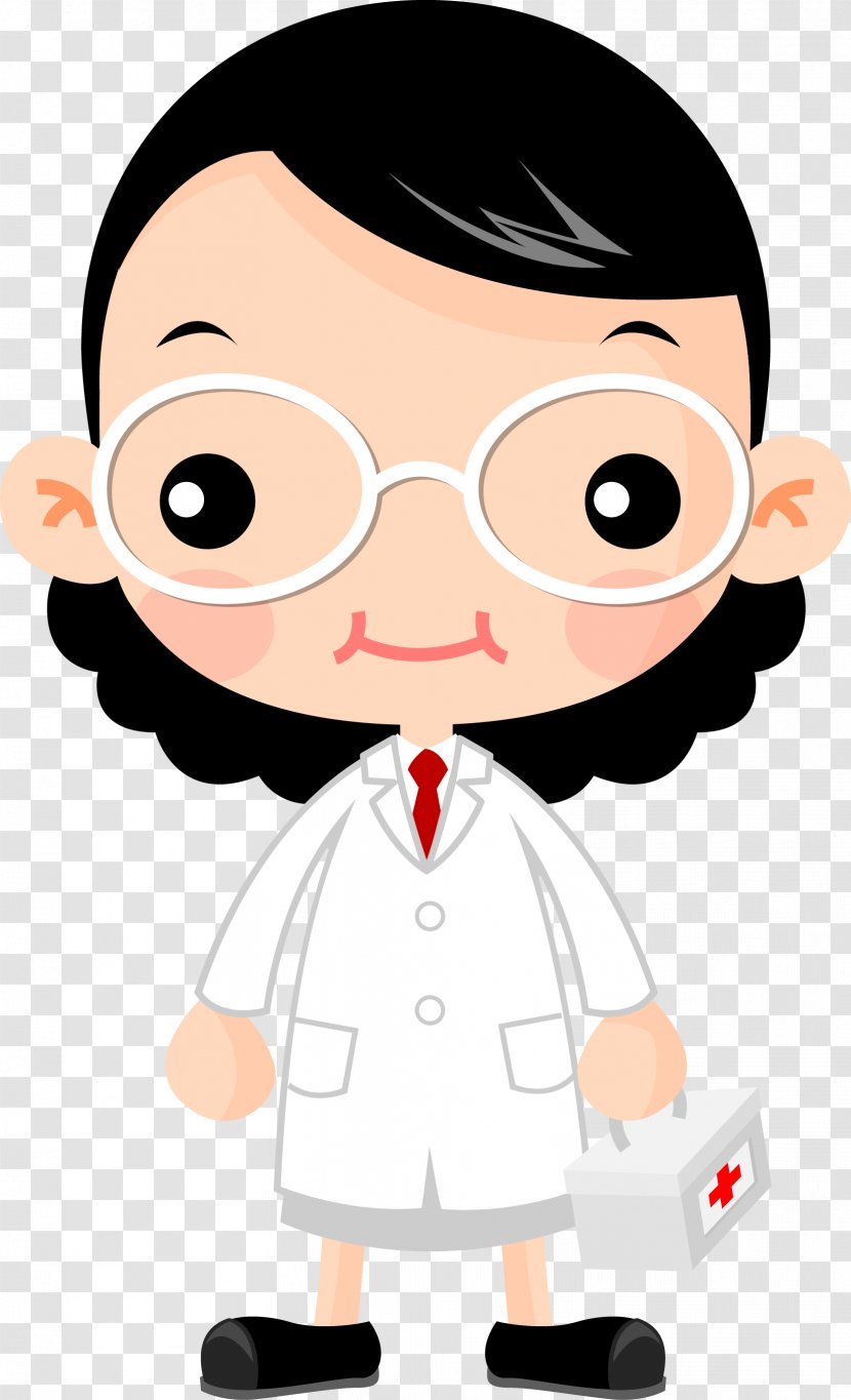 Physician Cartoon - Heart - Female Doctor Material Transparent PNG