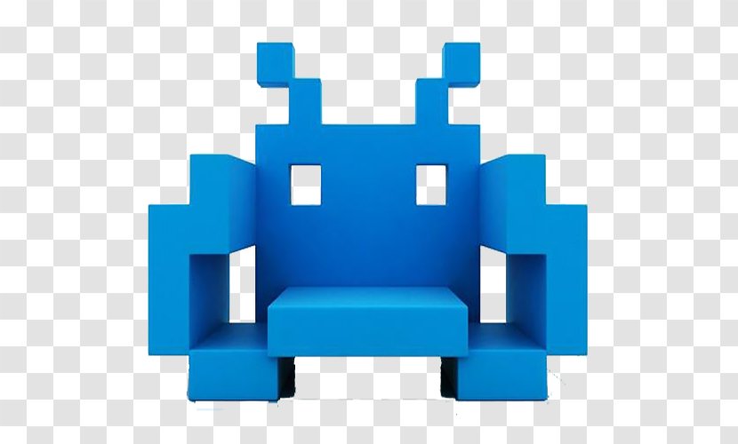 Space Invaders Extreme 2 Pong Pac-Man - Arcade Game - Blue Square Chair Transparent PNG