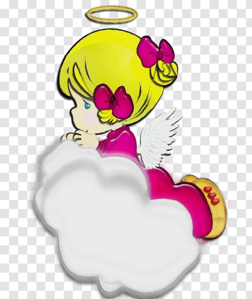 Cartoon Clip Art Pink Cheek Heart - Watercolor - Magenta Fictional Character Transparent PNG