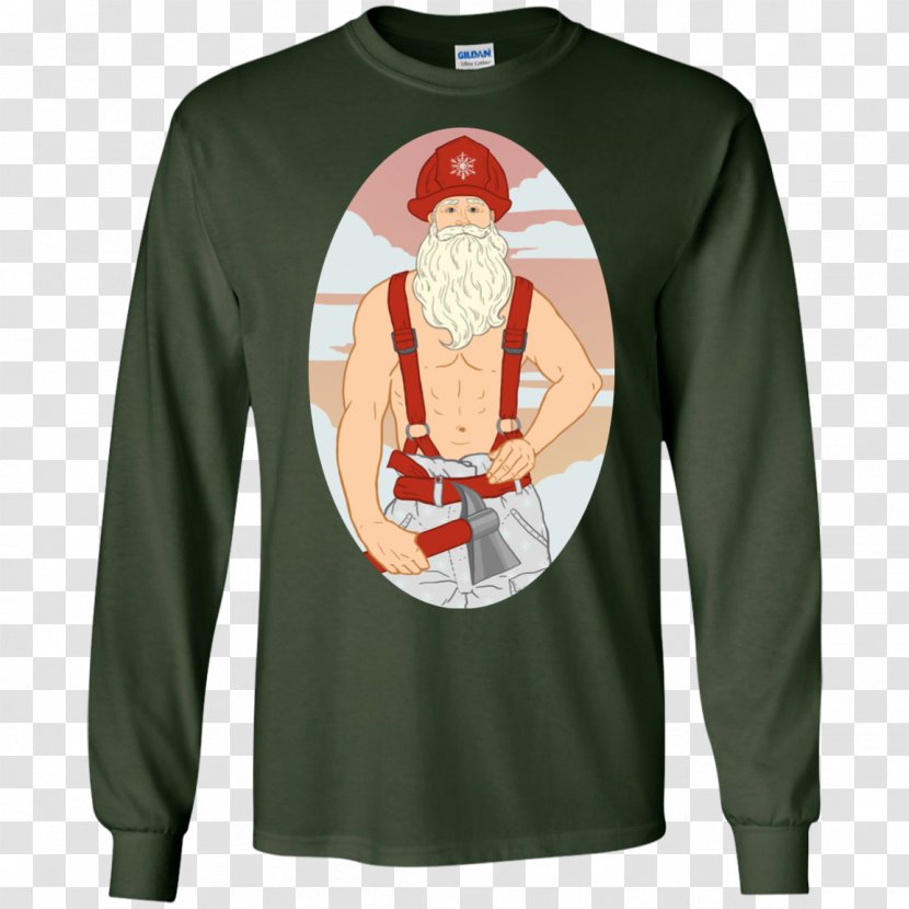 T-shirt Christmas Jumper Hoodie Sweater - Firefighter Tshirt Transparent PNG