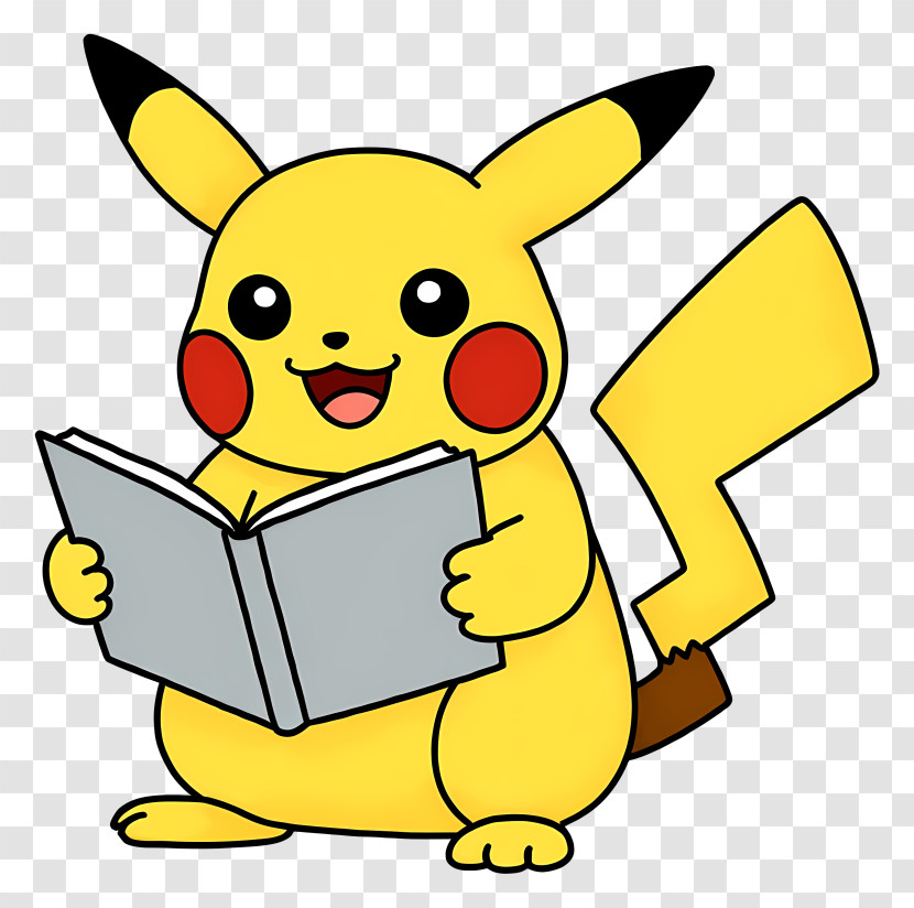 Pikachu - Pikachu Reading Book Transparent PNG