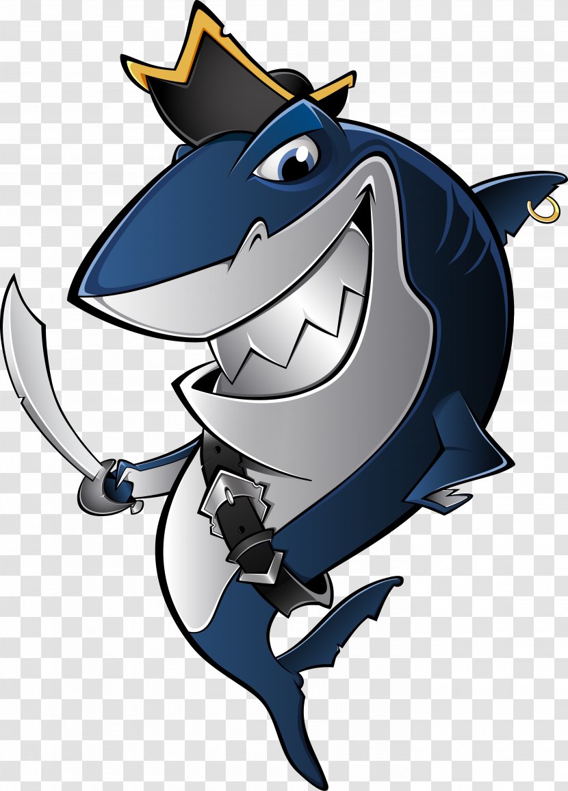 Shark Piracy Royalty-free Clip Art - Royaltyfree - Dark Blue Cartoon Transparent PNG