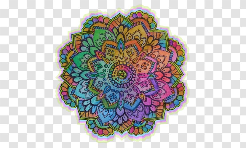Mandala Coloring Book Drawing Colored Pencil - Sacred Geometry Transparent PNG