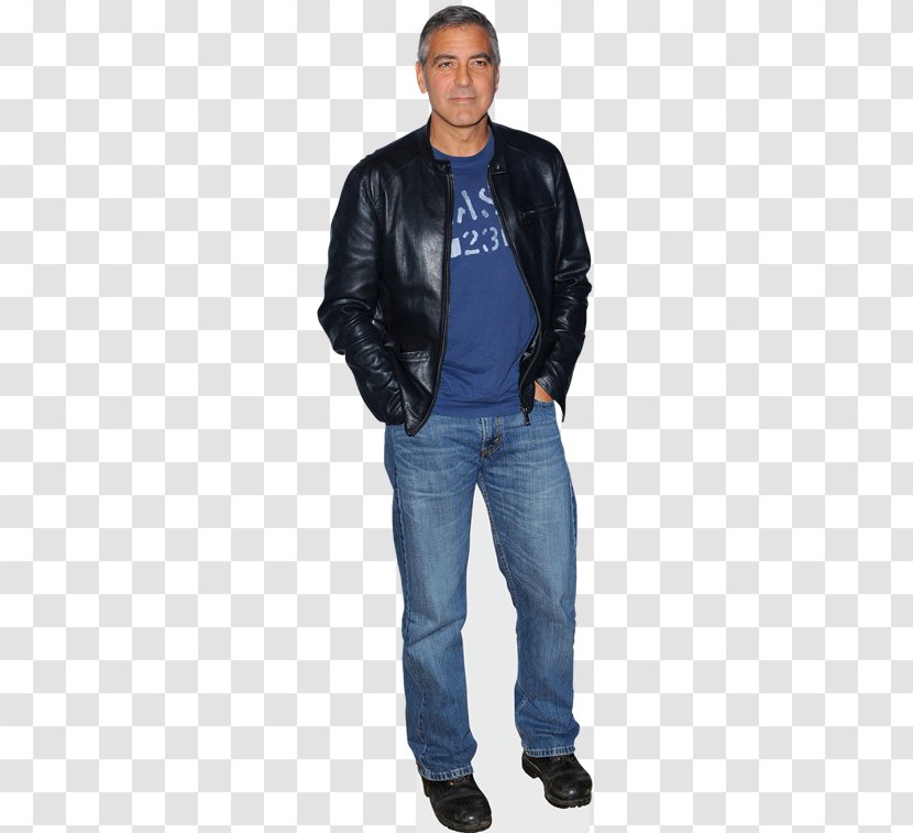 Gerard Butler Leather Jacket Mask Standee Face - George Clooney Transparent PNG