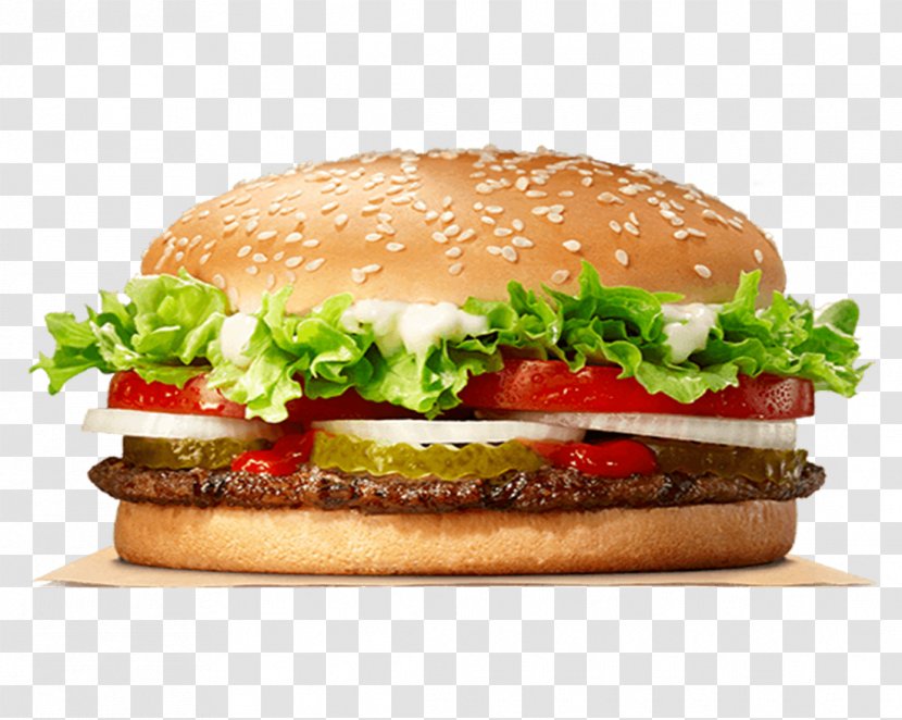 Whopper Hamburger Fast Food Cheeseburger Burger King - And Sandwich Transparent PNG