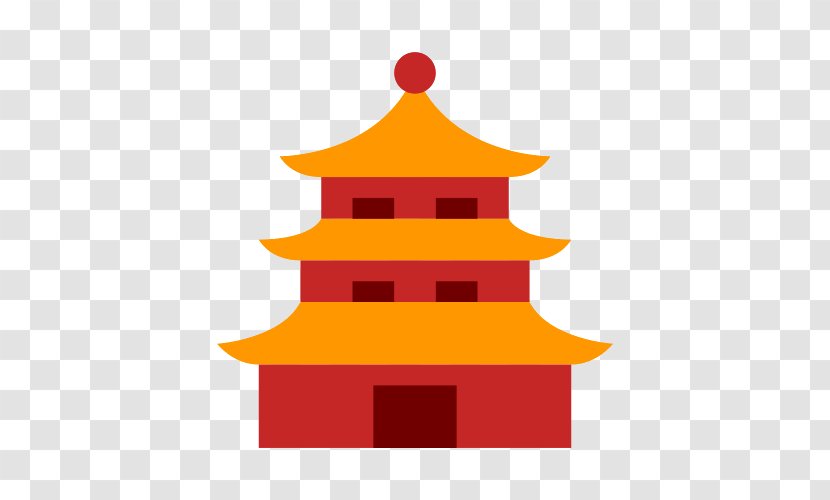 Temple Chinese Pagoda Clip Art - Yellow Transparent PNG