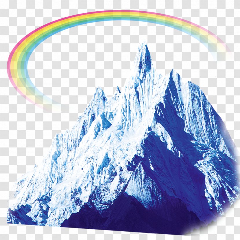 Antarctic Iceberg Icon - Electric Blue - Rainbow Transparent PNG