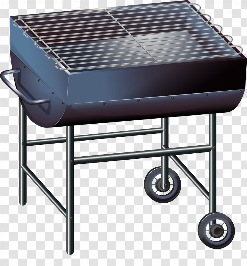 Barbecue Barbacoa Euclidean Vector Illustration - Blue BBQ Grill Transparent PNG