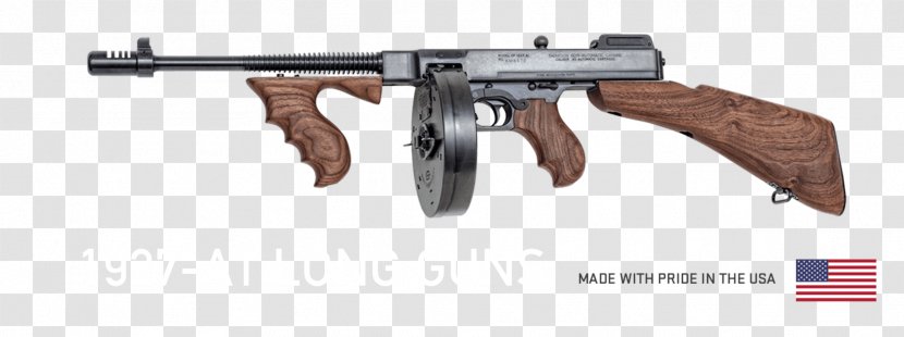 Trigger Auto-Ordnance Company Semi-automatic Firearm .45 ACP - Silhouette - Thompson Submachine Gun Transparent PNG