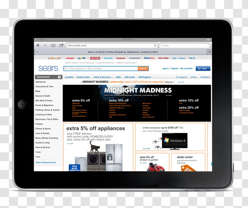 Display Device Digital Journalism Advertising Font - Media - Sears Transparent PNG