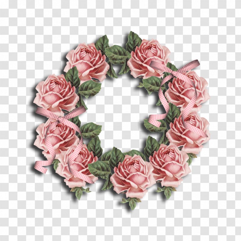Garden Roses Wreath Cut Flowers Floral Design - Flower Transparent PNG