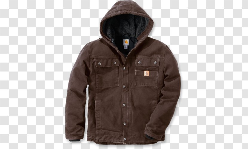 Carhartt Sandstone Barlett Jacket Coat Mens Bartlett Workwear - Blouson - Black With Hood Brown Transparent PNG