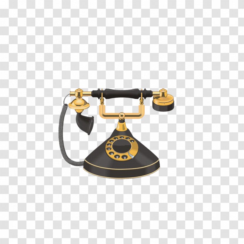 BlackBerry Classic Telephone Rotary Dial Clip Art - Mobile Phones - Gold Phone Graphics Transparent PNG