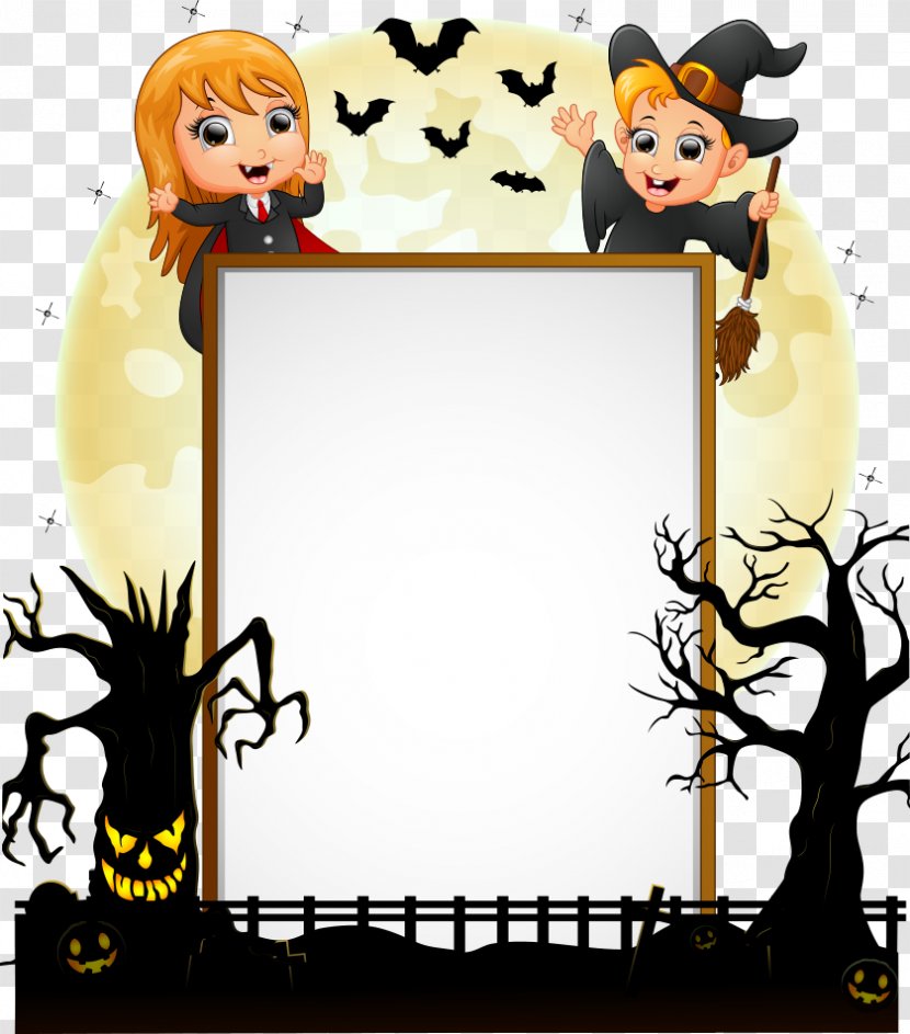 Halloween Costume Illustration - Frame - Vector Kids Transparent PNG