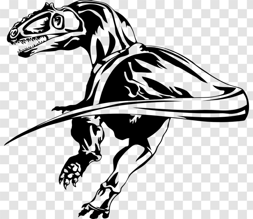 Velociraptor Dinosaur Vector Graphics Shirt Tyrannosaurus Rex - Line Art - Drawing Raptor Transparent PNG