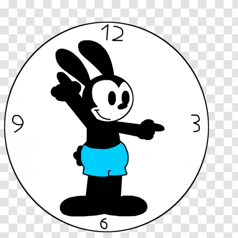 Cartoon Silhouette Finger Thumb Clip Art - Black And White - Oswald The Lucky Rabbit Transparent PNG