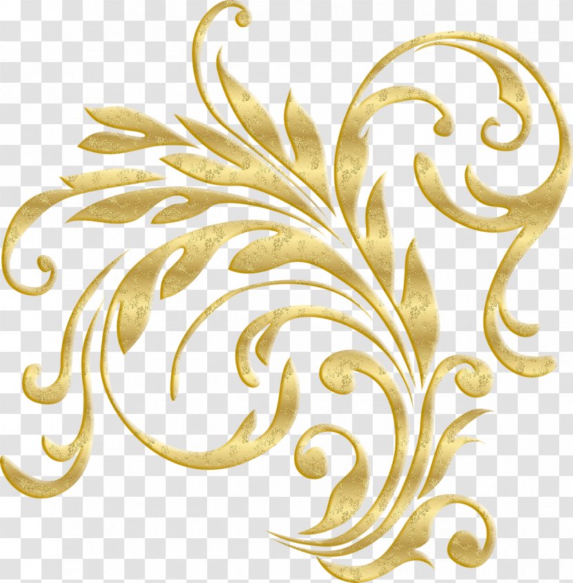 Borders And Frames Graphic Design Clip Art - Picture Frame - Gold Plant Pattern Transparent PNG