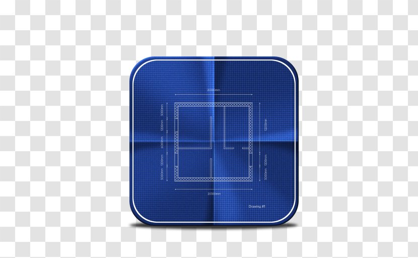Blue Square Multimedia Pattern - Heart - Blueprint Transparent PNG