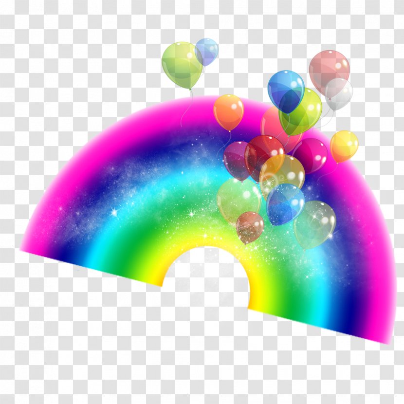 Rainbow Sky Balloon Transparent PNG