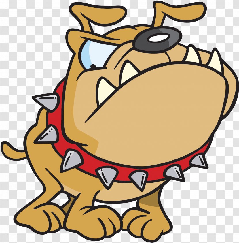 Bull Terrier Bulldog Puppy Cartoon Clip Art - Free Content - Mean Dog Cliparts Transparent PNG