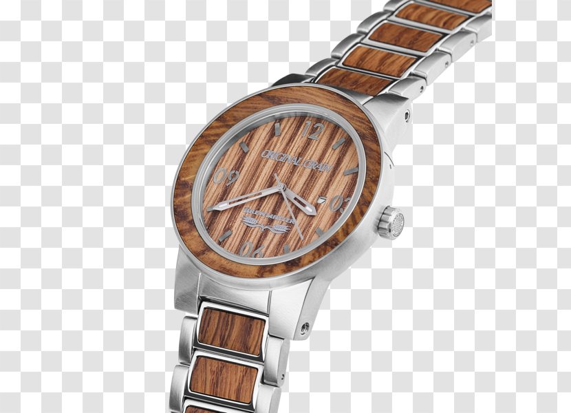 Beer Barrel Whiskey Wood Watch - Steel Transparent PNG