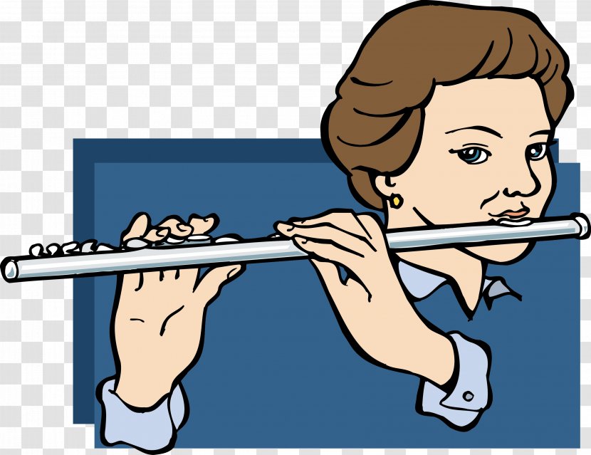 Flute Clip Art - Cartoon - A Woman Who Plays The Transparent PNG