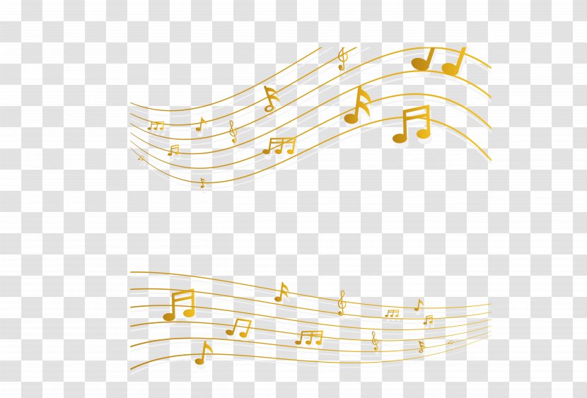 Structure Yellow Pattern - Flower - Golden Melodious Notes Transparent PNG